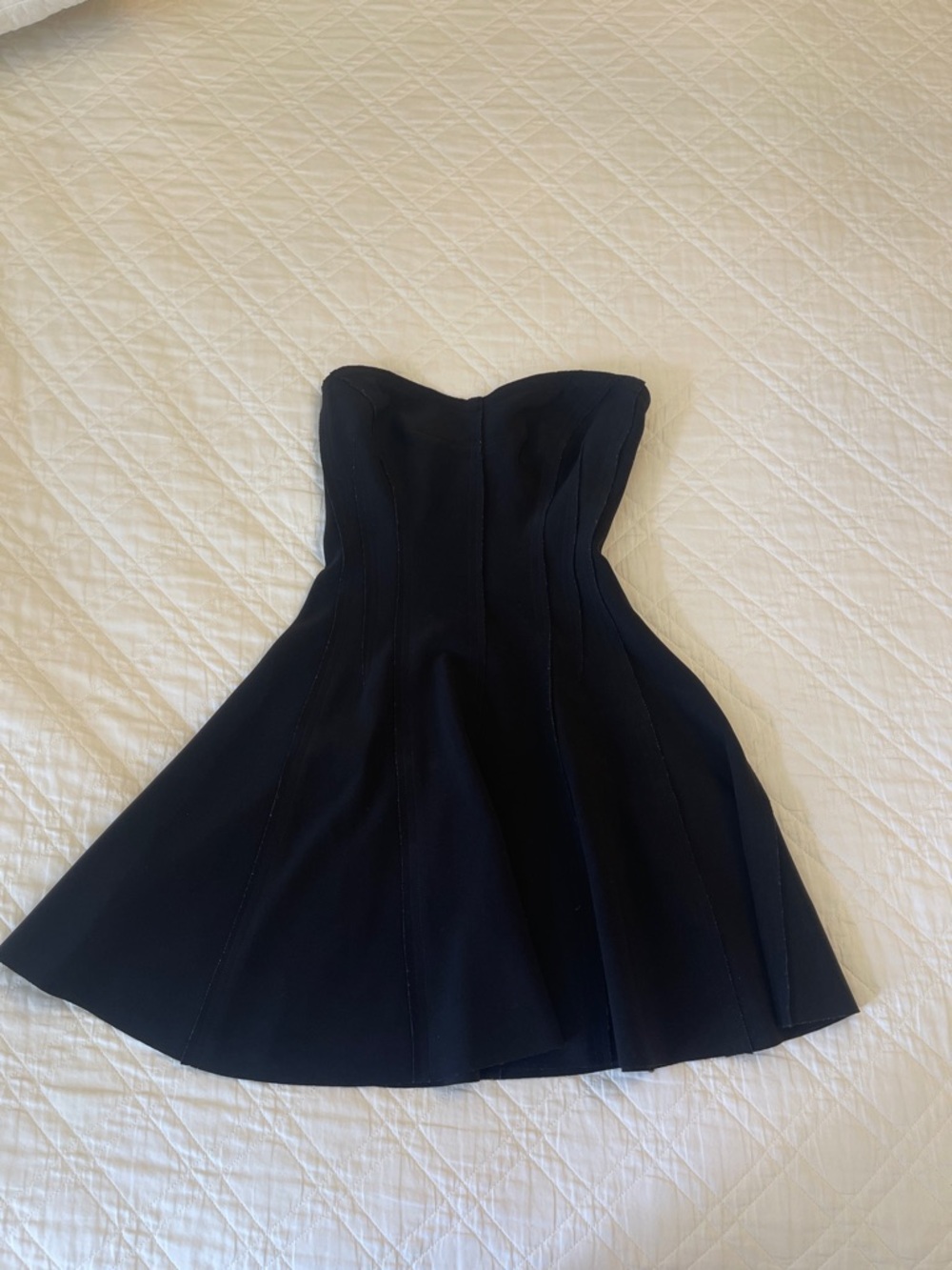 Norma Kamali Strapless Black Fit-and-Flare Dress